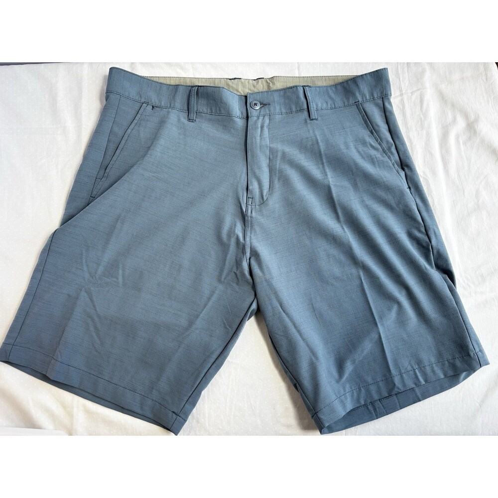 Men's Burnside Shorts Light Blue Size 38 Front Pockets & Back Zip Pocket
